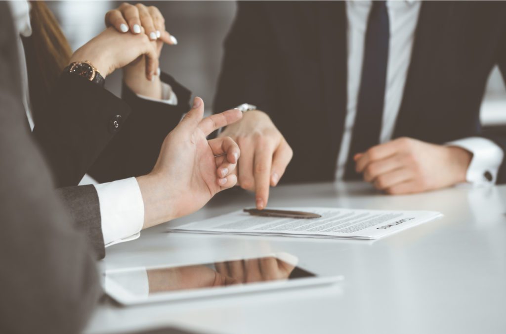 Business people negotiating